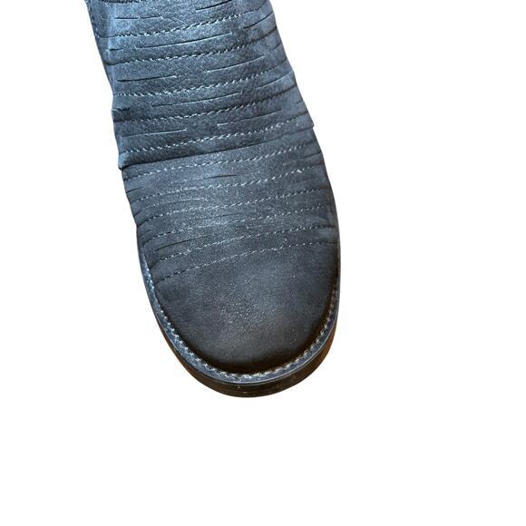 NWT Paul Green Women 6 Malibu Sliced Zip Bootie Black Leather Suede Heels - Picture 15 of 15